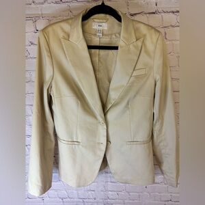 H&M Tan Classic Academia Collegiate Corporate Khaki Blazer Jacket Size 12